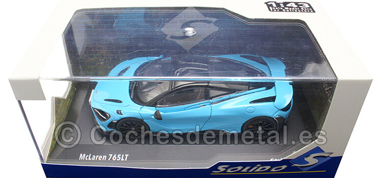 2020 McLaren 765 LT V8-Biturbo Azul Curaçao 1:43 Solido S4311904