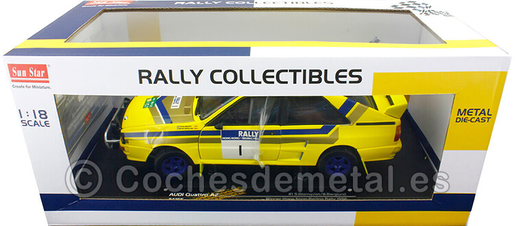 1985 Audi Quattro A2 Nº1 Blomqvist/Berglund Ganador Rally Hong-Kong/Beijing 1:18 Sun Star 4255