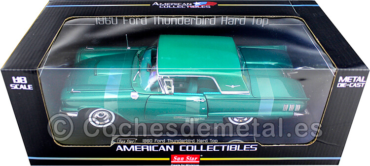 1960 Ford Thunderbird Hard Top Metallic Green 1:18 Sun Star 4309