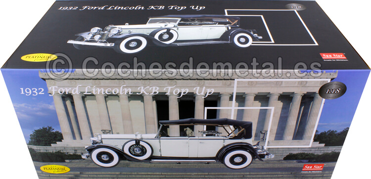 1933 Ford Lincoln KB Top Up Black/White 1:18 Sun Star 6163