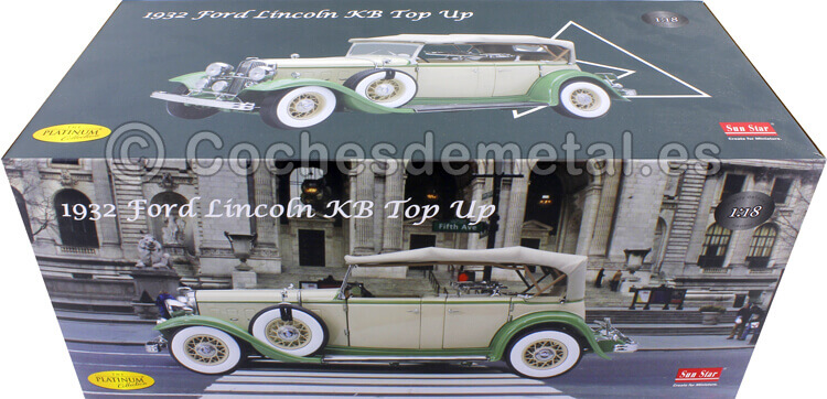 1933 Ford Lincoln KB Top Up Tan/Green 1:18 Sun Star 6164