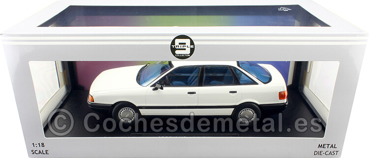 1989 Audi 80 B3 Blanco Alpino 1:18 Triple-9 1800340