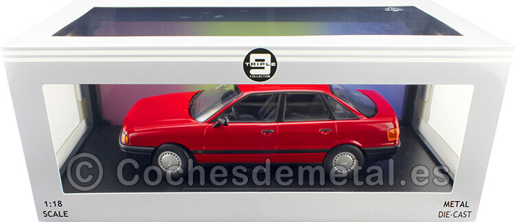 1989 Audi 80 B3 Rojo Tornado 1:18 Triple-9 1800343