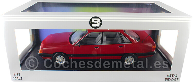 1989 Audi 100 2.3E C3 Rojo Tornado 1:18 Triple-9 1800351