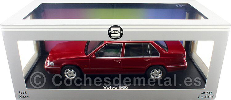 1996 Volvo 960 Rojo Metalizado 1:18 Triple-9 1800305
