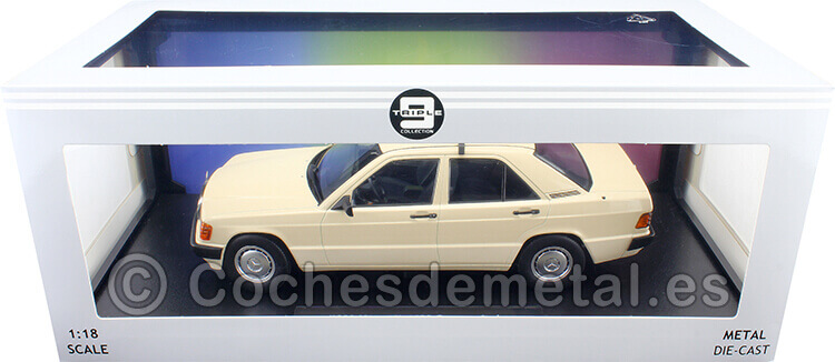 1993 Mercedes-Benz 190 W201 Taxi Alemania Crema 1:18 Triple-9 1800313