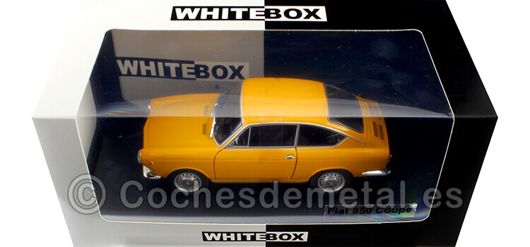 1965 Fiat 850 Coupe (Seat 850 Coupe) Amarillo 1:24 WhiteBox 124168-O