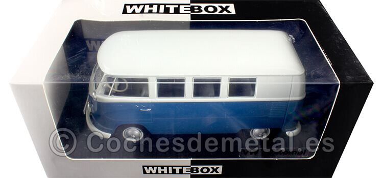 1960 Volkswagen VW T1 Kombi Azul/Blanco 1:24 WhiteBox 124179