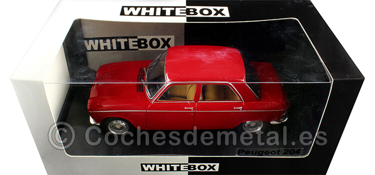 1968 Peugeot 204 Rojo 1:24 WhiteBox 124181