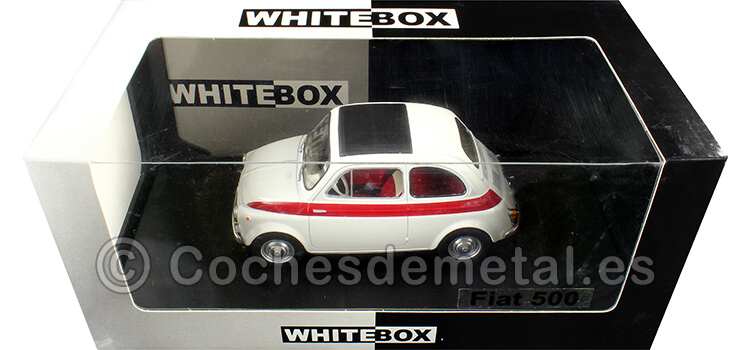 1960 Fiat 500 Blanco/Rojo 1:24 WhiteBox 124182