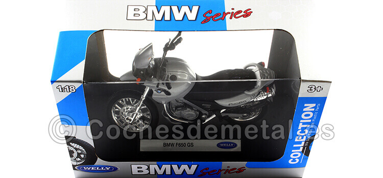 2004 BMW F 650 GS Plateado 1:18 Welly 12146