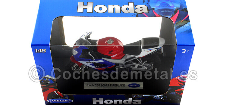 2004 Honda CBR 900 RR Fireblade Roja/Azul 1:18 Welly 12164