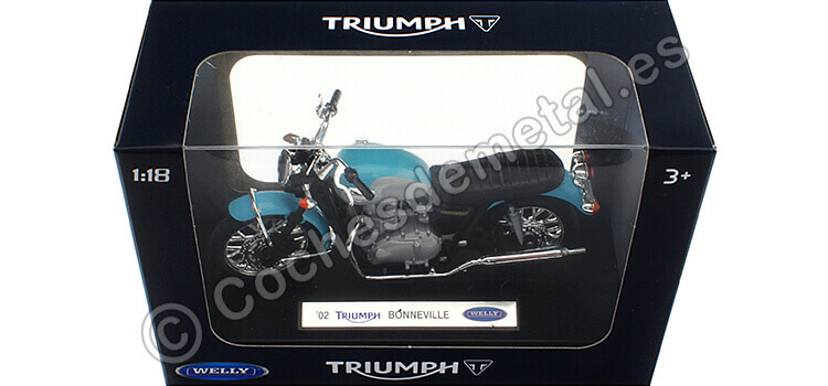 2002 Triumph Bonneville Azul 1:18 Welly 12171