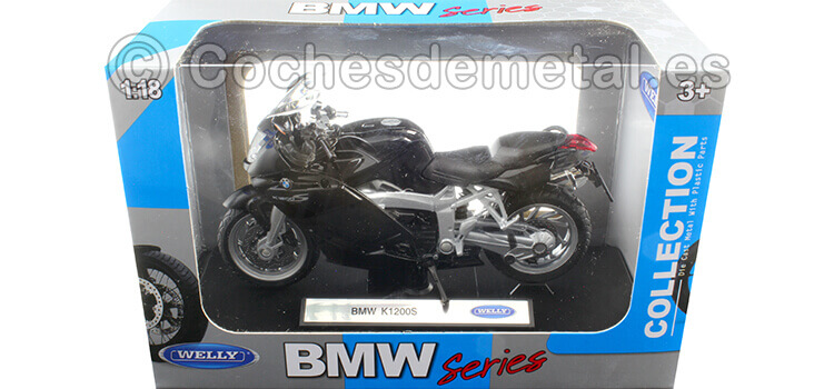 2005 BMW K1200S Negra 1:18 Welly 12829