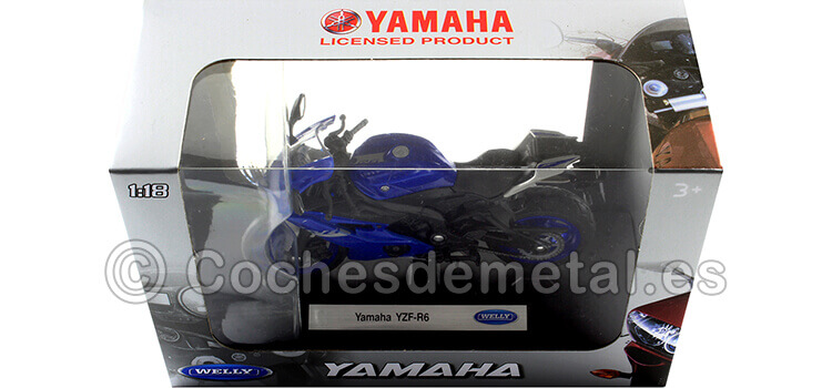 2017 Yamaha YZF-R6 Azul 1:18 Welly 12856