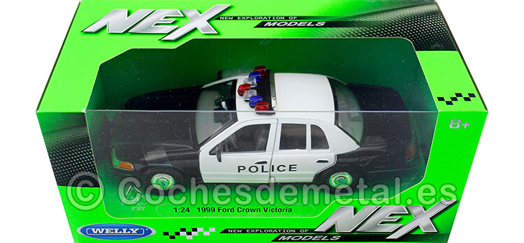 1999 Ford Crown Victoria Police Car Black/White 1:24 Welly 22082