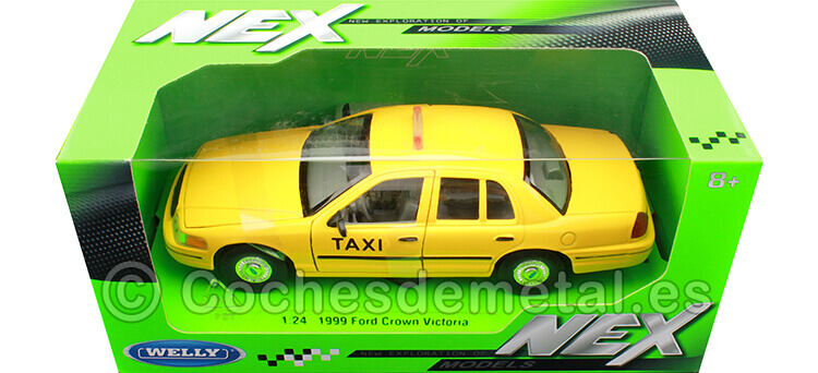 1999 Ford Crown Victoria Taxi Nueva York Amarillo 1:24 Welly 22082