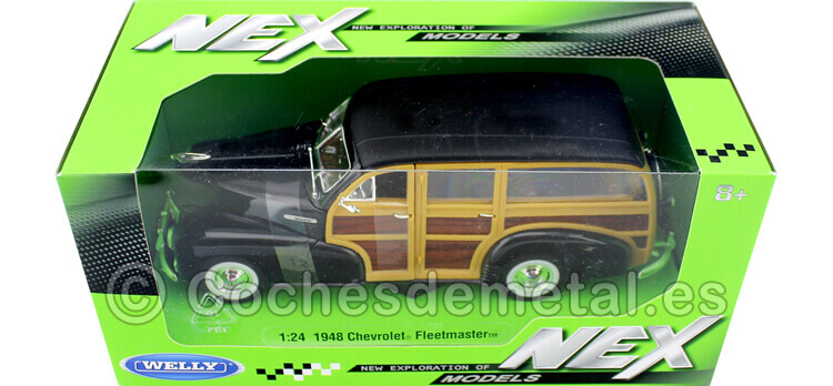1948 Chevrolet Fleetmaster Negro/Madera 1:24 Welly 22083