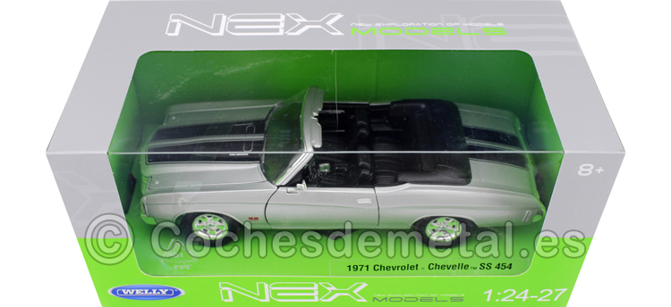 1971 Chevrolet Chevelle SS 454 Convertible Silver 1:24 Welly 22089