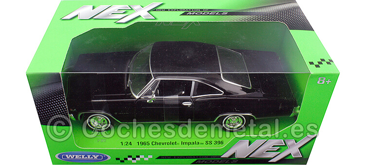 1965 Chevrolet Impala SS 396 Negro Metalizado 1:24 Welly 22417