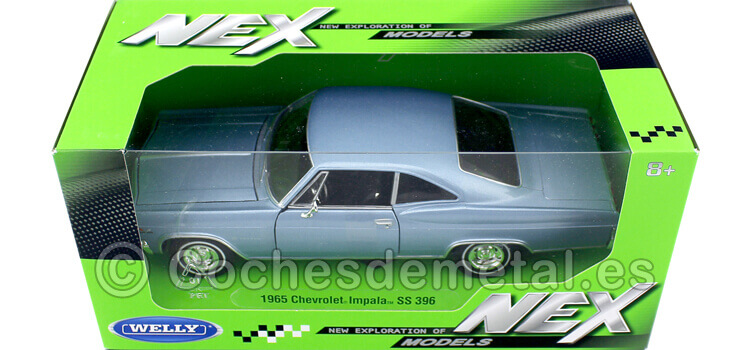 1965 Chevrolet Impala SS 396 Azul Metalizado 1:24 Welly 22417