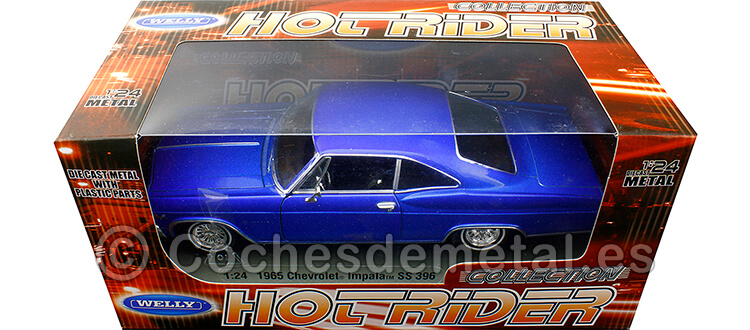 1965 Chevrolet Impala SS 396 Tuning Azul Metalizado 1:24 Welly 22417