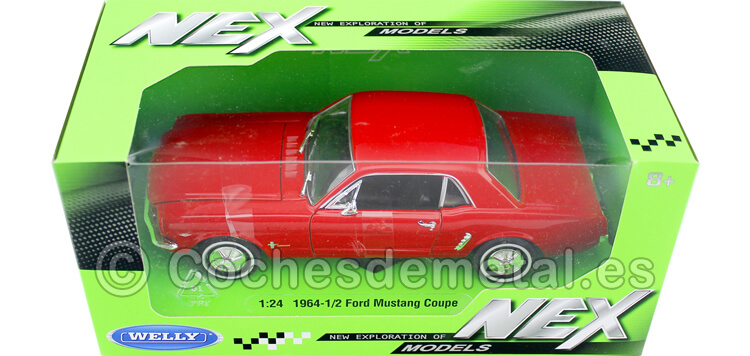 1964 Ford Mustang 1/2 Coupe Rojo 1:24 Welly 22451