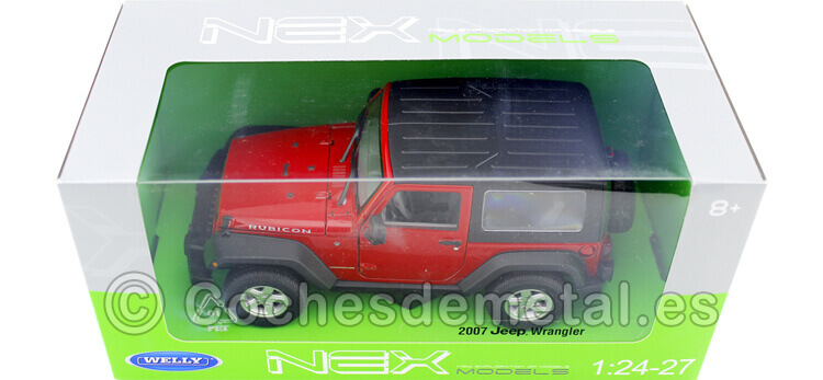 2007 Jeep Wrangler Rubicon Rojo 1:24 Welly 22489