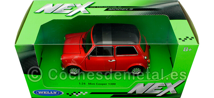 1974 Mini Cooper 1300 Rojo/Negro 1:24 Welly 22496