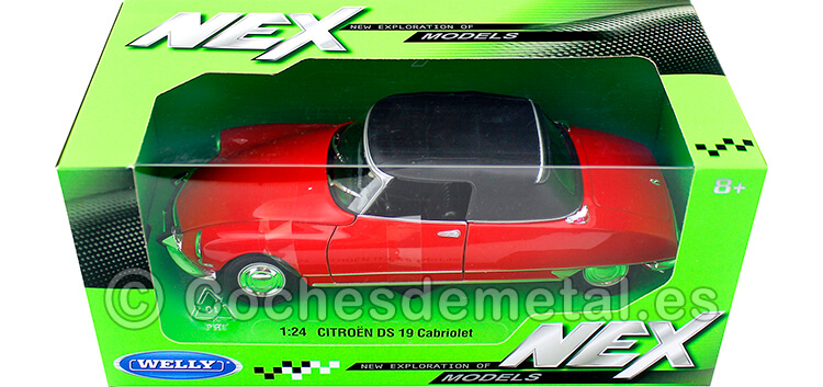 1956 Citroen DS 19 Cabriolet Cerrado Rojo 1:24 Welly 22506