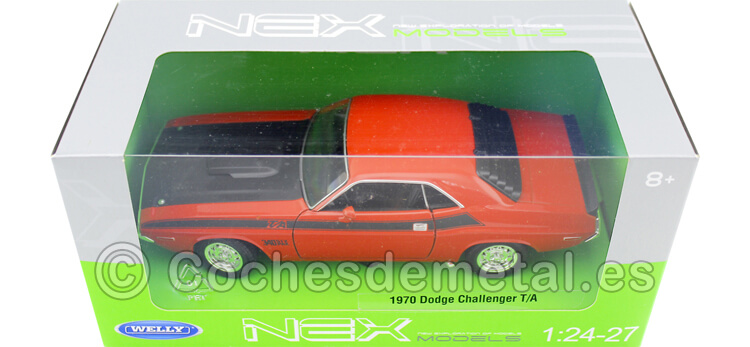 1970 Dodge Challenger T/A Coral/Negro 1:24 Welly 24029