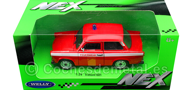 1963 Trabant 601 Departamento de Bomberos Rojo/Blanco 1:24 Welly 24037