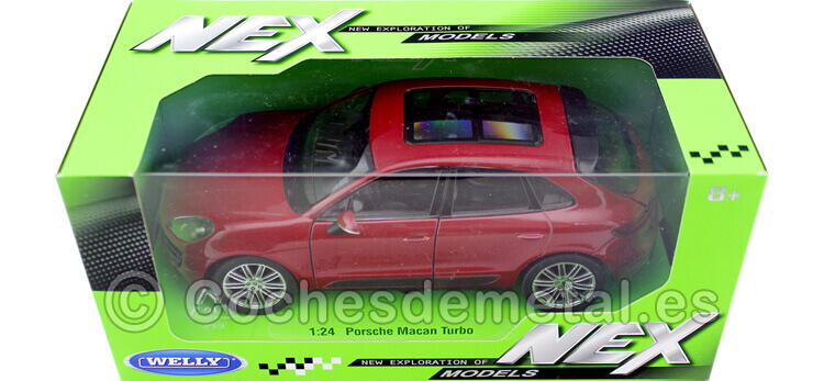 2014 Porsche Macan Turbo Rojo Metalizado 1:24 Welly 24047