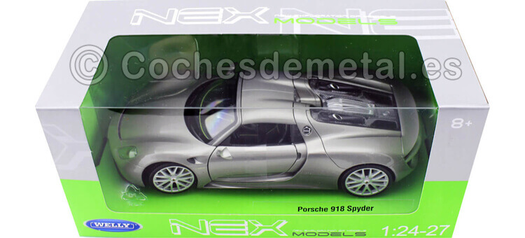 2013 Porsche 918 Spyder Hard Top Silver 1:24 Welly 24055