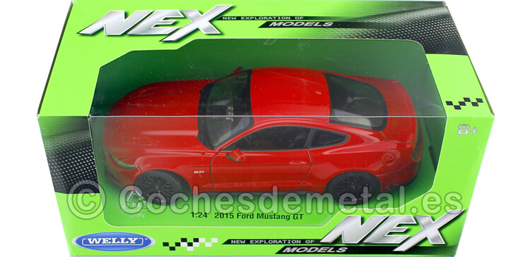 2015 Ford Mustang GT Rojo 1:24 Welly 24062