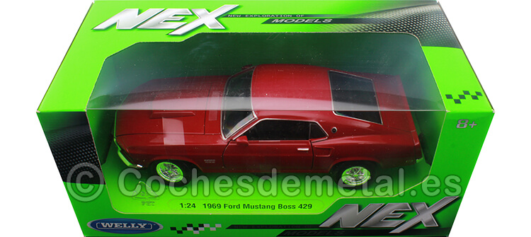 1969 Ford Mustang Boss 429 Rojo 1:24 Welly 24067