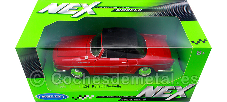 1959 Renault Caravelle Convertible Soft Top Rojo 1:24 Welly 24068