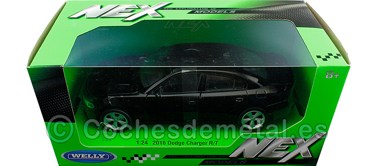 2016 Dodge Charger R/T Negro 1:24 Welly 24079