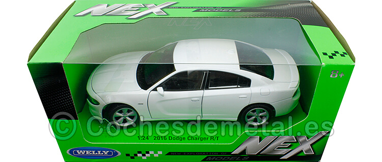 2016 Dodge Charger R/T Blanco 1:24 Welly 24079