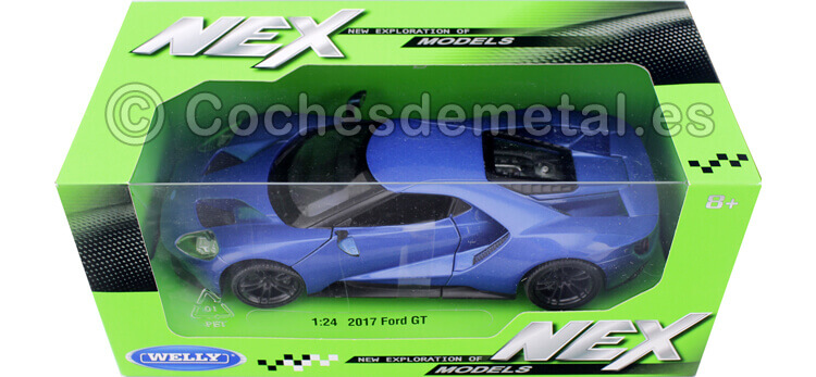2017 Ford GT Azul Metalizado 1:24 Welly 24082