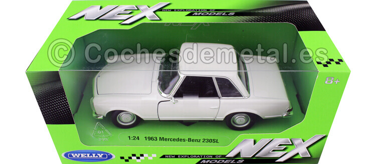 1963 Mercedes-Benz 230 SL (W113) Hardtop Blanco 1:24 Welly 24093