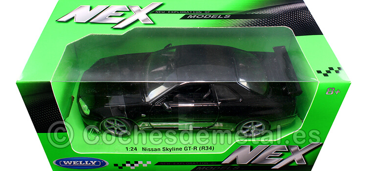 1999 Nissan Skyline GT-R (R34) Negro 1:24 Welly 24108
