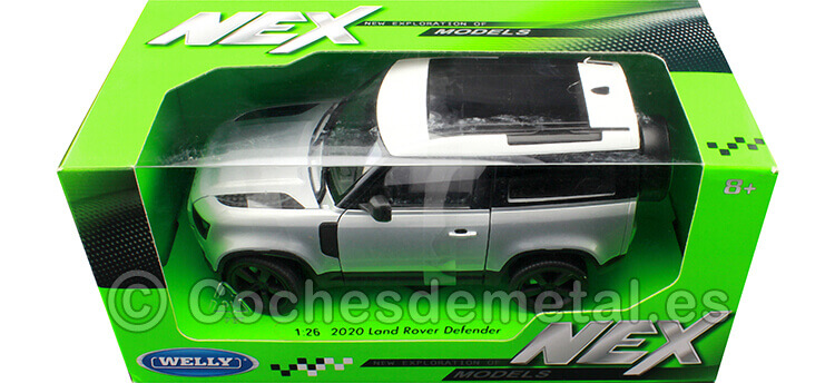 2020 Land Rover Defender Gris/Blanco 1:26 Welly 24110