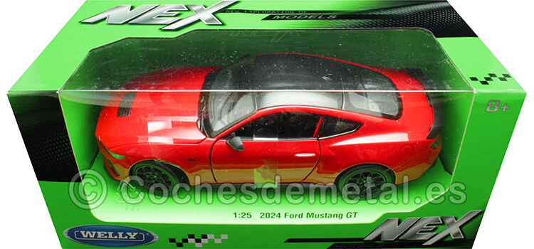 2024 Ford Mustang GT Rojo 1:24 Welly 24123