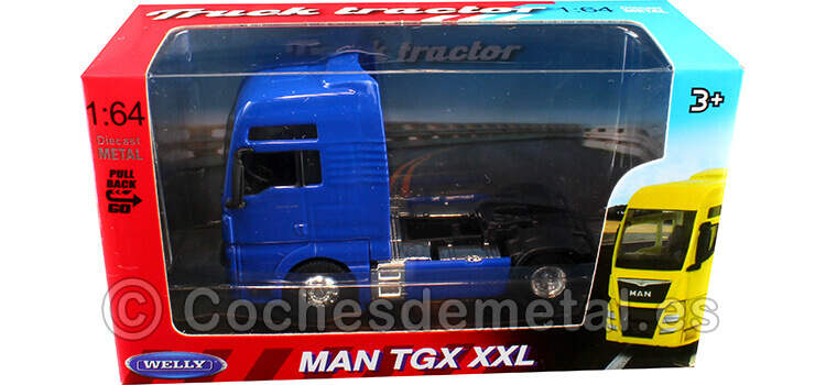 2019 Cabeza Tractora MAN TGX 18.440 XXL 2 Ejes Azul 1:64 Welly 68010