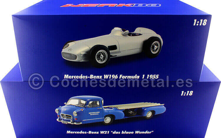 1955 Mercedes-Benz El Milagro Azul + W196 Flecha de Plata 1:18 Werk83 W1801801 W1801701
