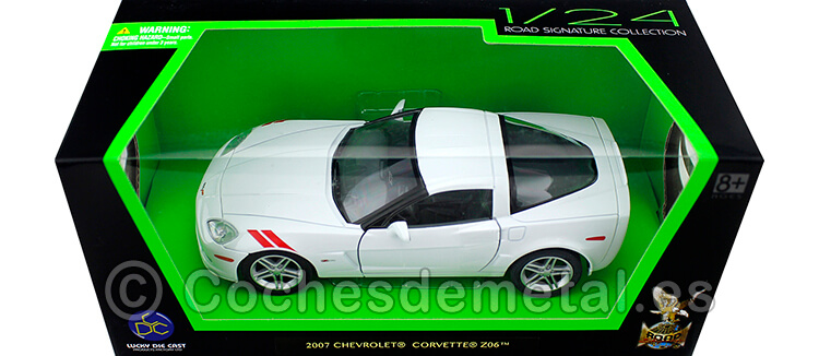 2007 Chevrolet Corvette Z06 White 1:24 Lucky Diecast 24207
