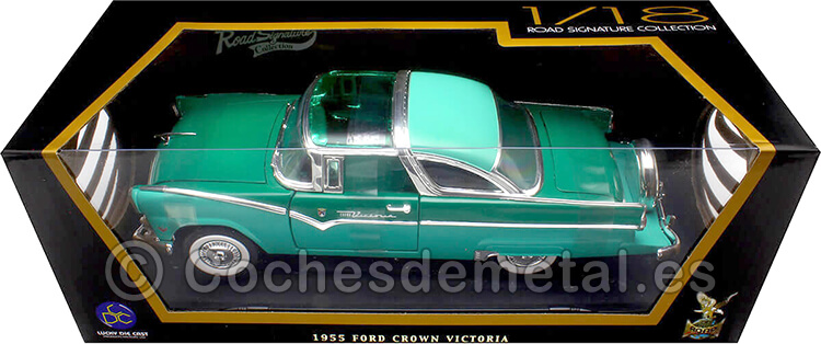 Y1955 Ford Fairlane Crown Victoria Verde/Azul 1:18 Lucky Diecast 92138