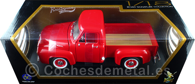1953 Ford F-100 Pickup Rojo 1:18 Lucky Diecast 92148