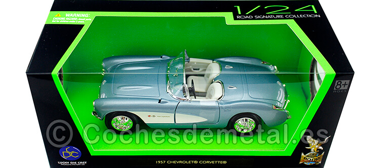 1957 Chevrolet Corvette Azul Metalizado 1:24 Lucky Diecast 24201
